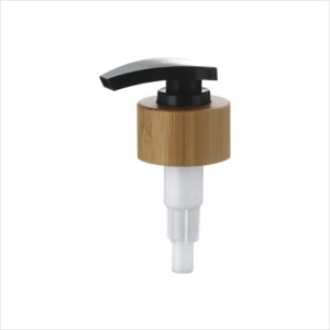 Eco friendly bamboo collar lotion pump cap dispensing for glass bottle 
