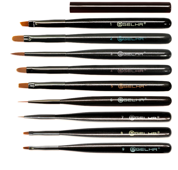 Nail Gel Multifunctional Color Painting brush Japanese Nail Pen Set 9pcs Japan Brush Set For Professional Manicure 