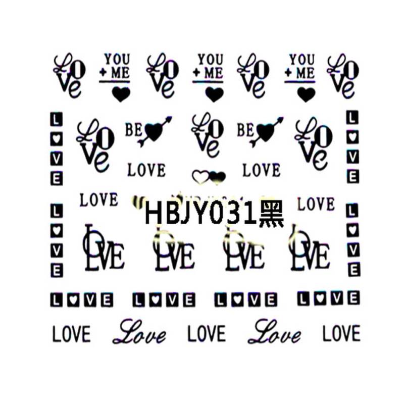 Old English Letter for Nail Stickers 3d HBJY Series Alphabet Retro Art Decoration Famous Korea Children Wholesale 