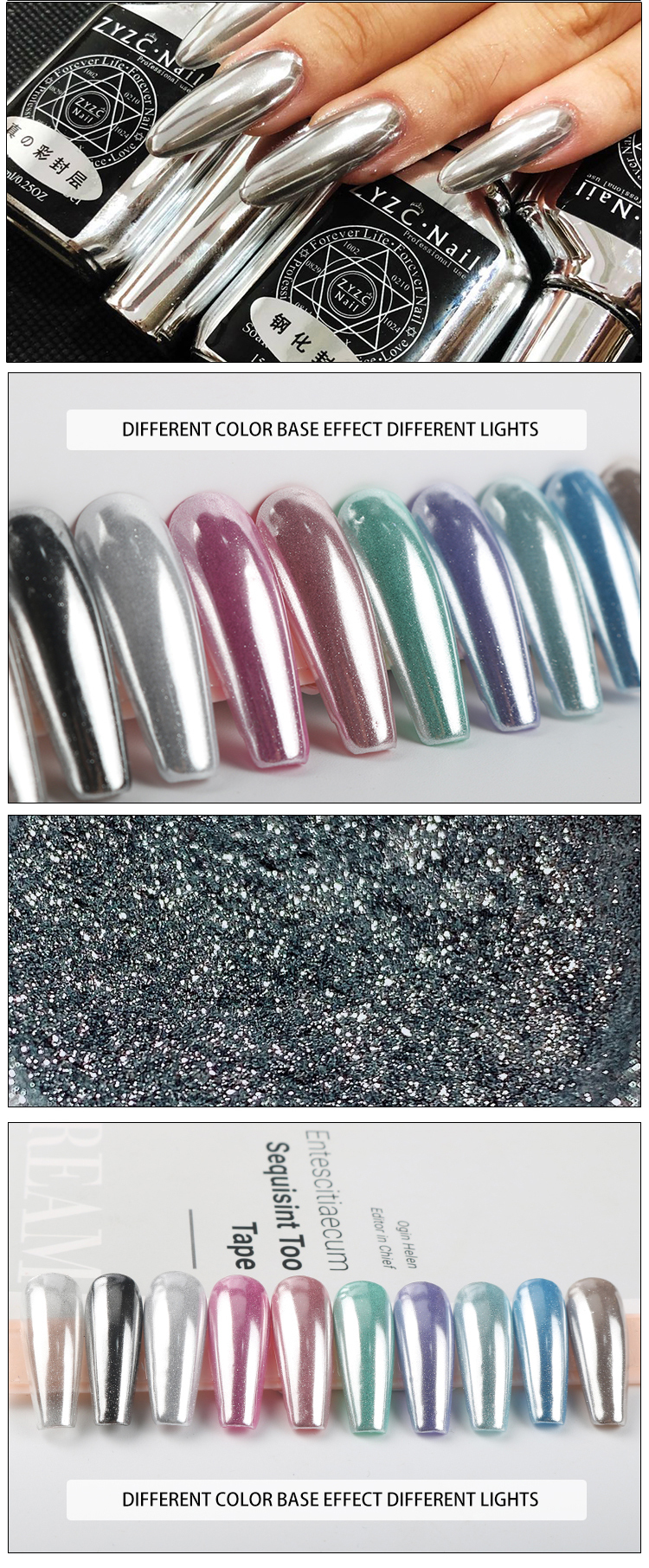 ST sliver mental effect glitter pigment mirror chrome powder