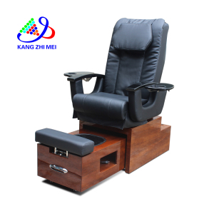 Kangmei Cheap Price Modern Beauty Nail Salon Furniture Supply No Plumbing Black Foot Spa Manicure Massage Pedicure Chair 