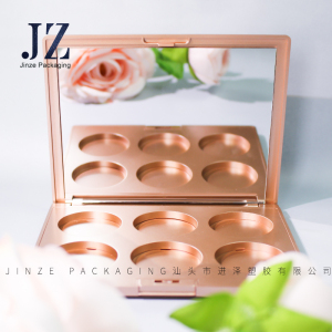 6 colors square big size matte rose gold eyeshadow palette packaging case 