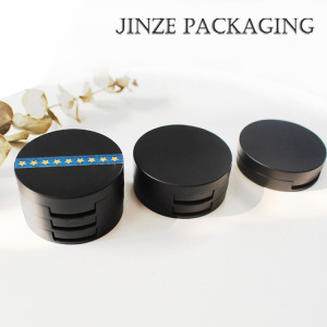 Multi colored new design round compact powder packaging eyeshadow case 