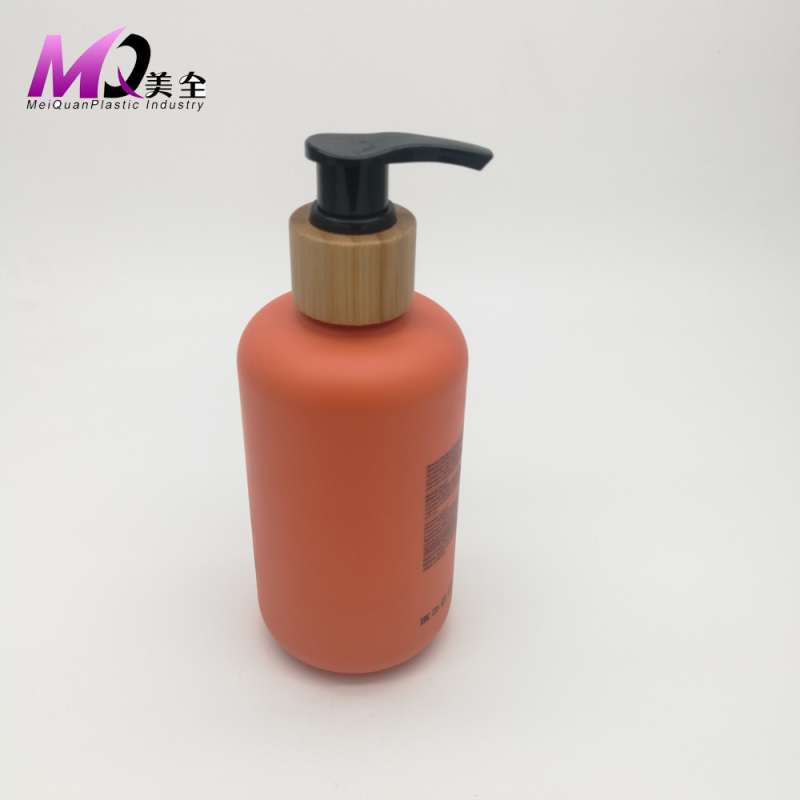 250ml boston round bottle with 24/410 bamboo pump 