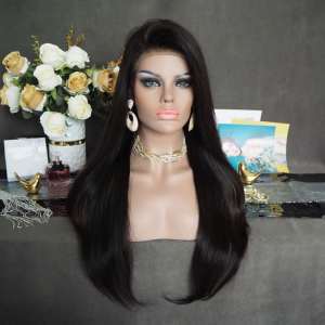 Straight Lace Front Human Hair Wig With Bangs Virgin Brazilian Silky Straight Human Hair Lace Wigs 
