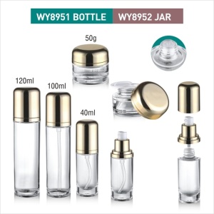 New design 40ml 100ml 120ml clear crystal round lotion bottle 