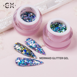 Mermaid Glitter gel 8ml super shiny and long lasting uv gel polish for nail art 