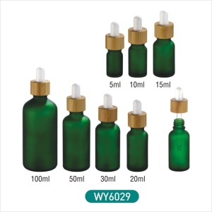 glass bamboo essential oil packaging green dropper bottle 50ml