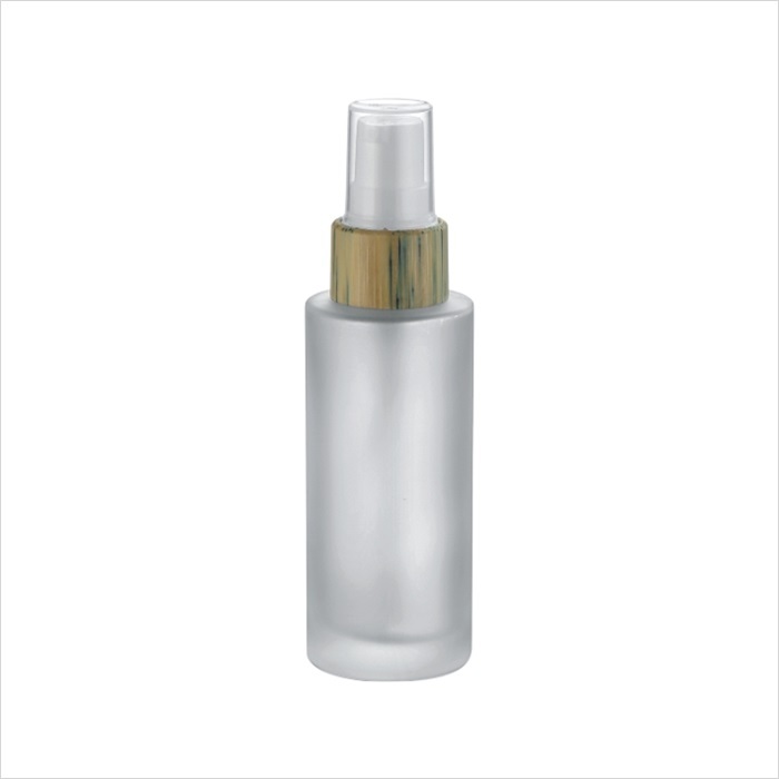 30ml 50ml bamboo lotion pump frosted glass bottle container 
