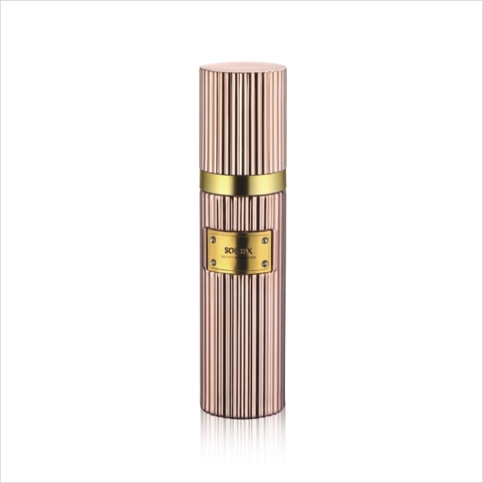 Winpack Luxury Rose Color Gold Lotion Bottle With Square Aluminum Part Of Bottle 
