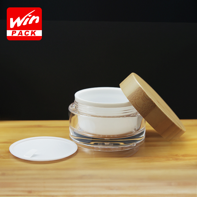 30g 50g 100g bamboo acrylic mason storage jar with lid containers for cosmetic wholesale 