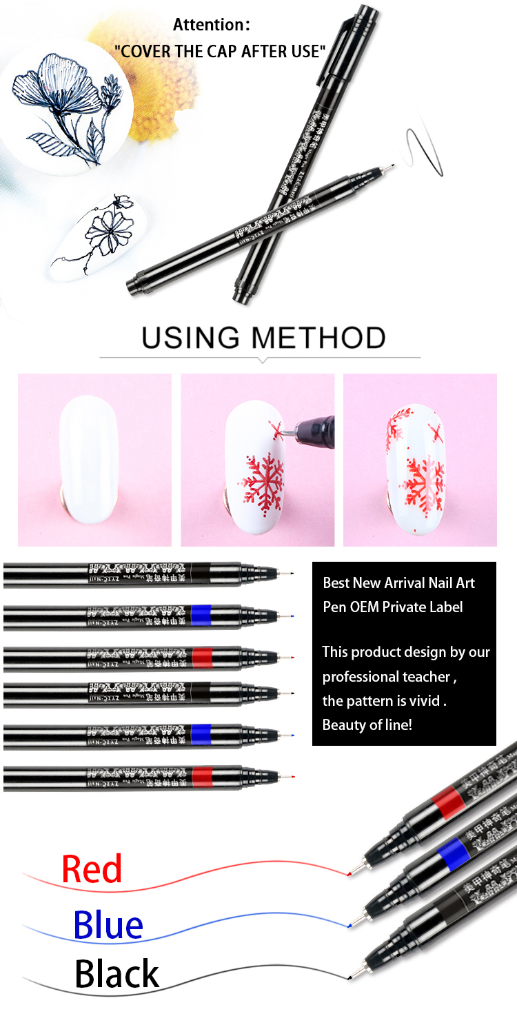 Hot sale easy apply nail art pen for nails drawing