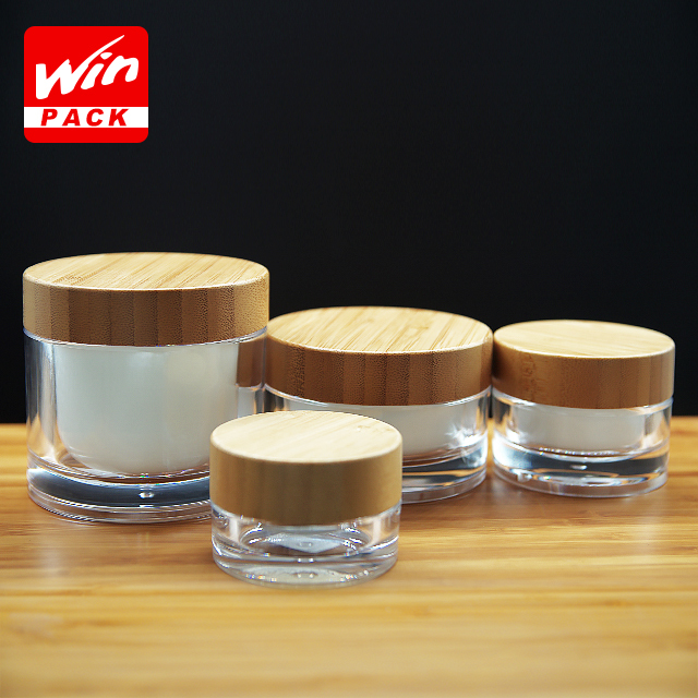 30g 50g 100g bamboo acrylic mason storage jar with lid containers for cosmetic wholesale 