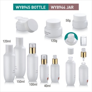 30ml 50ml 100ml white customer design pretty glass lotion bottle 