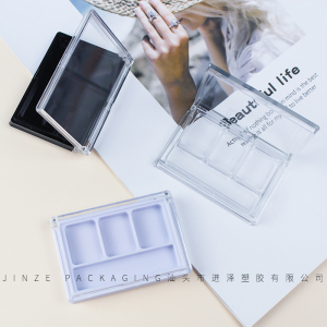 jinze 4 color mini transparent cover eyeshadow packaging case container with custom logo