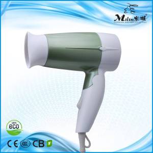 Foldable small size super silent DC motor hair dryer for travle/hotel/household