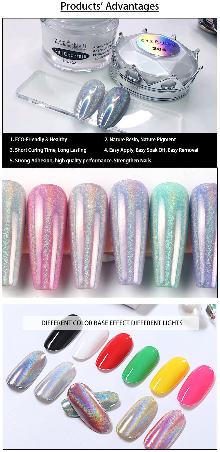 Hot sale rainbow glitter pigment effect laser neon chrome powder