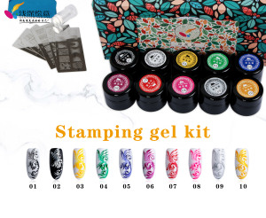 Qshy nail art stamping kits,gel for stamping set