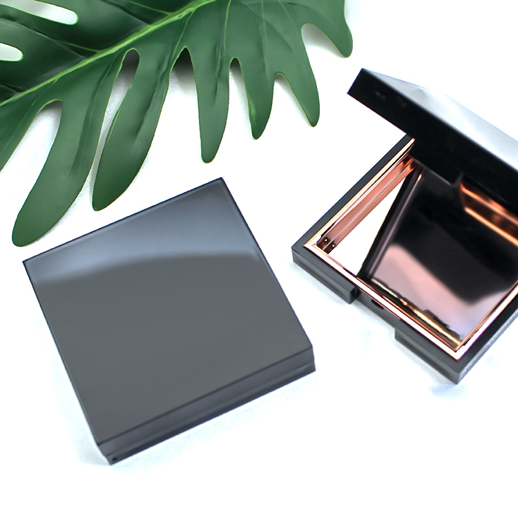 luxury golden plastic empty eyeshadow palette packaging pan case with mirror