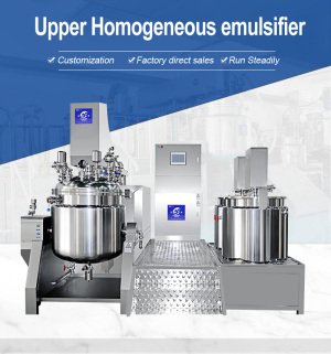 300L Moisturizer Making Machine Body Cream Hydraulic Lifting Vacuum Emulsifying Mixer