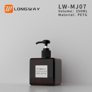 250ml High Quality Plastic PETG Empty Square Shaped Shampoo Hand Sanitizer Bottle with Lotion Pump for Cosmetic containers Foam bottle