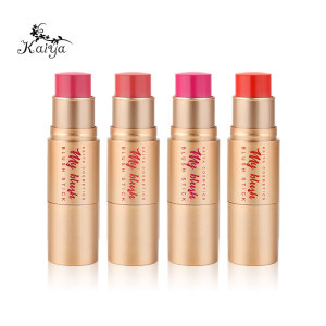 Custom Matte gold tube cosmetic face blusher highlighter tint private label organic vegan makeup cream mineral blush stick 