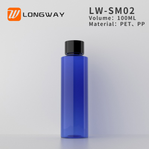 wholesale colorful flat PET empty bottle with cap hand sanitizer bottle for personal use