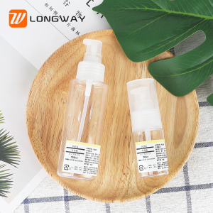 transparent plastic PETG bottle with lotion pump cosmetic packaging products