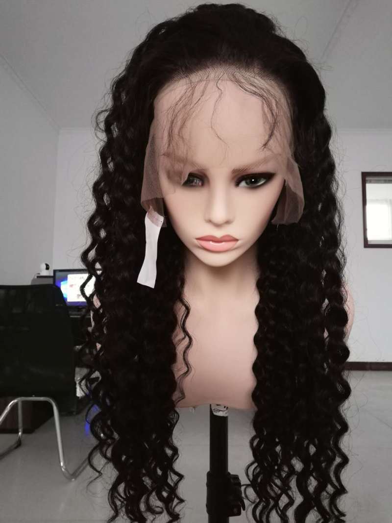 Baoli Factory virgin indian colored water wave lace front wigs,10A Glueless front lace wig human hair with baby hair