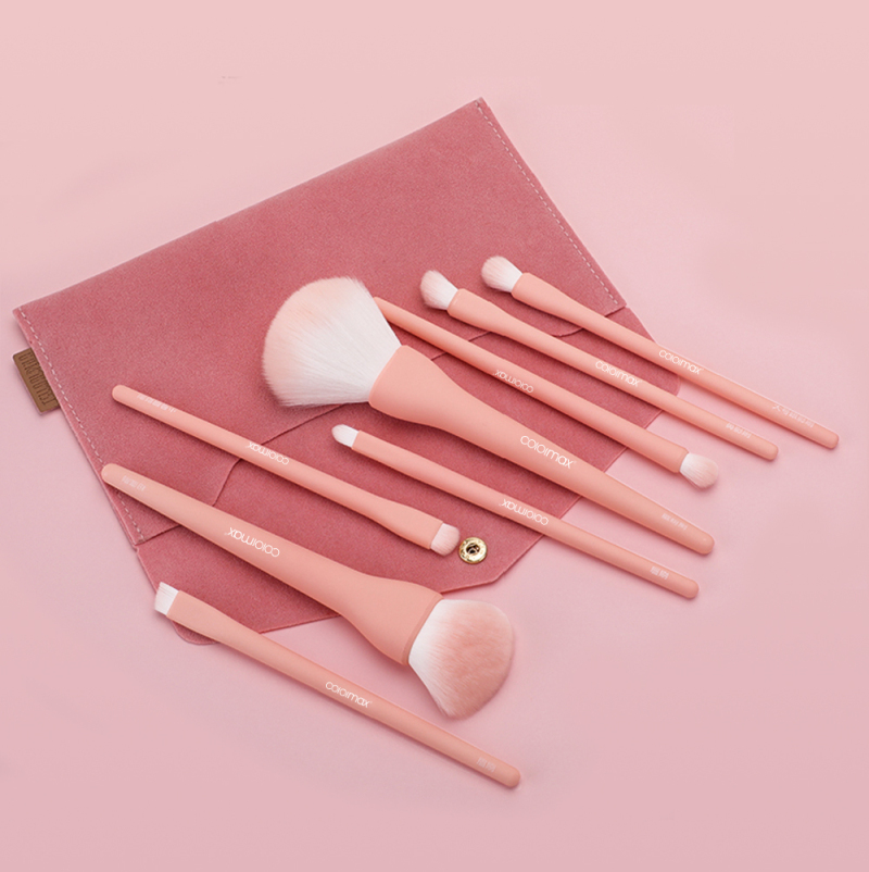 Candy coloured a full set handle makeup brush 