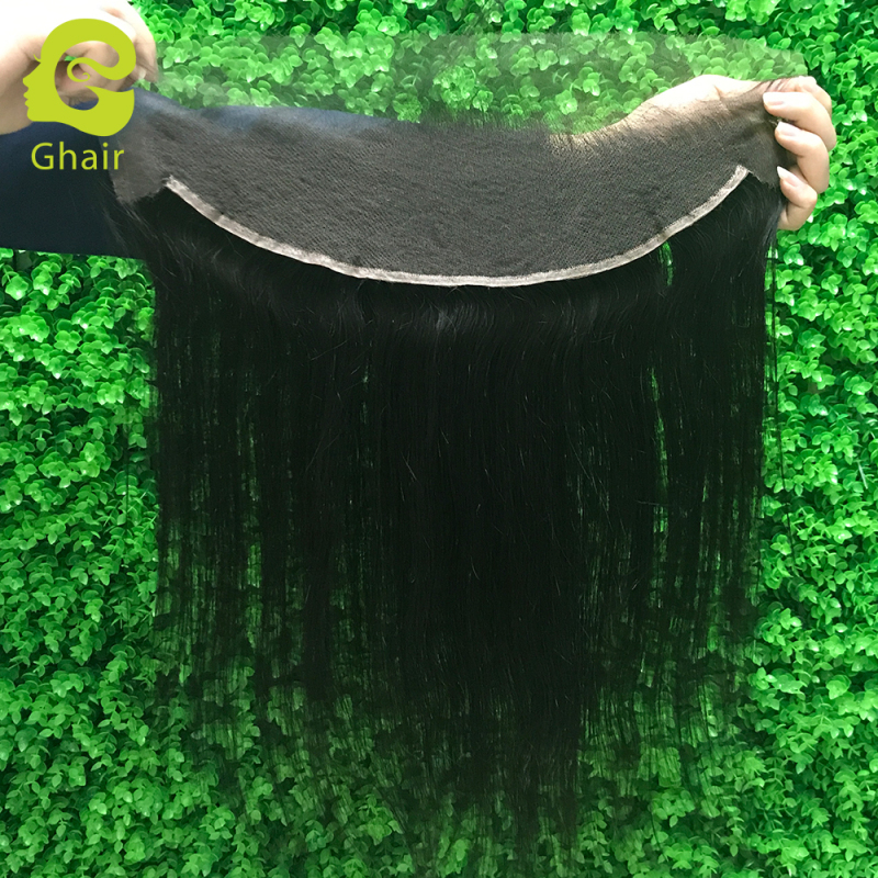 Ghair wholesale 9A+ 13x4 HD Lace frontals raw virgin human hair straight 1B# 10"-20"