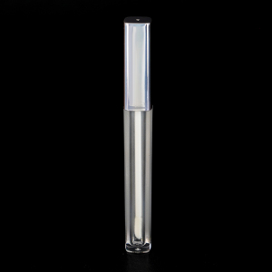 Silver Long lip gloss container tube empty colorful square lip gloss tube with applicator custom private label lip gloss tube