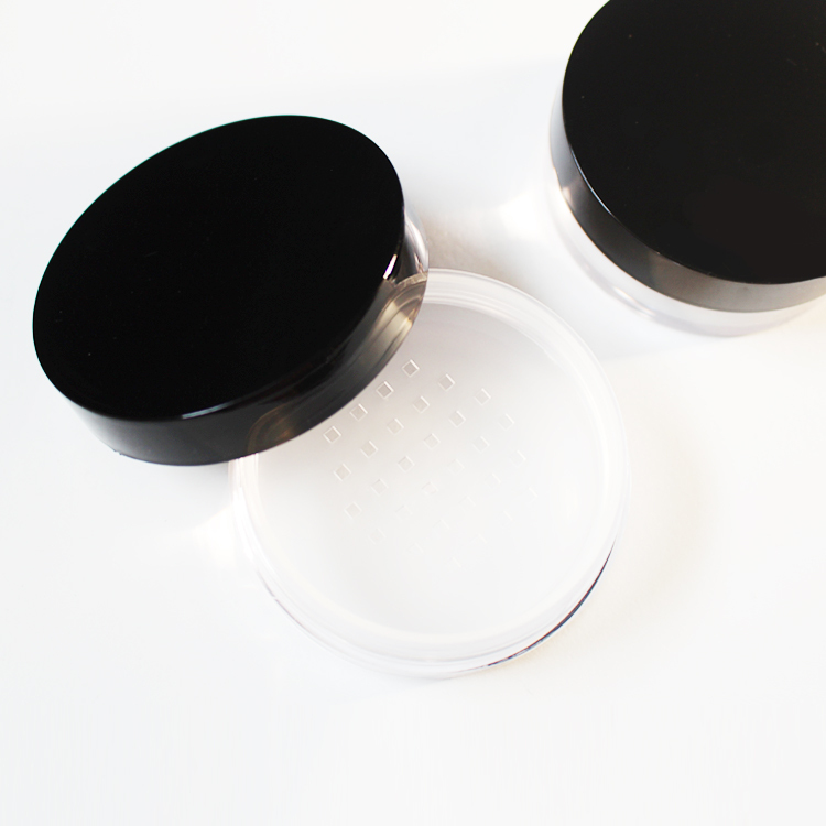 5g cap black round empty loose powder jars mini powder case 