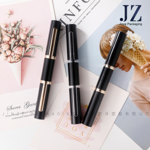 jinze 2 in 1 double head gold with black color custom mascara tube eyeliner container 6ml+6ml
