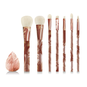 Chocolate makeup brush&blender set with Vegan material