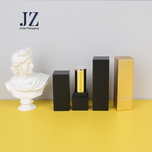 jinze square matte gold or black mini size lipstick tube lip balm container