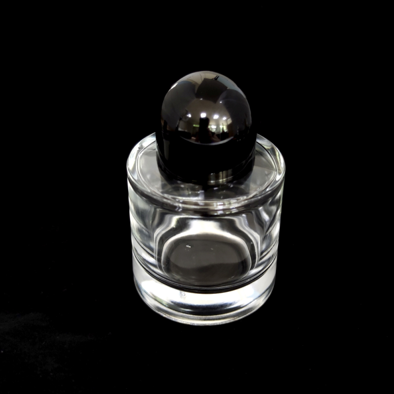 100ml reliable supplier wholesale good quality transparent glass cylinder perfume bottle with plastic or wooden cap