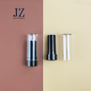 Jinze 9.1mm clear lid round shape mini black lipstick tube lip balm container 