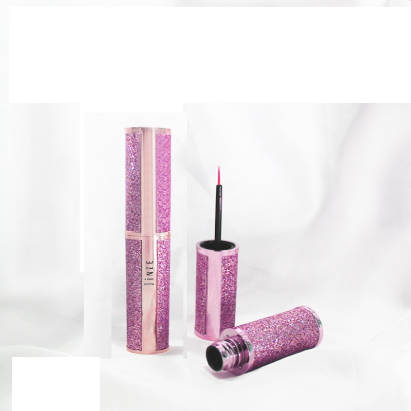 Customized new sparkling rainbow skin glitter powder stickers eyelash packaging box air tube eyeliner cosmetic 