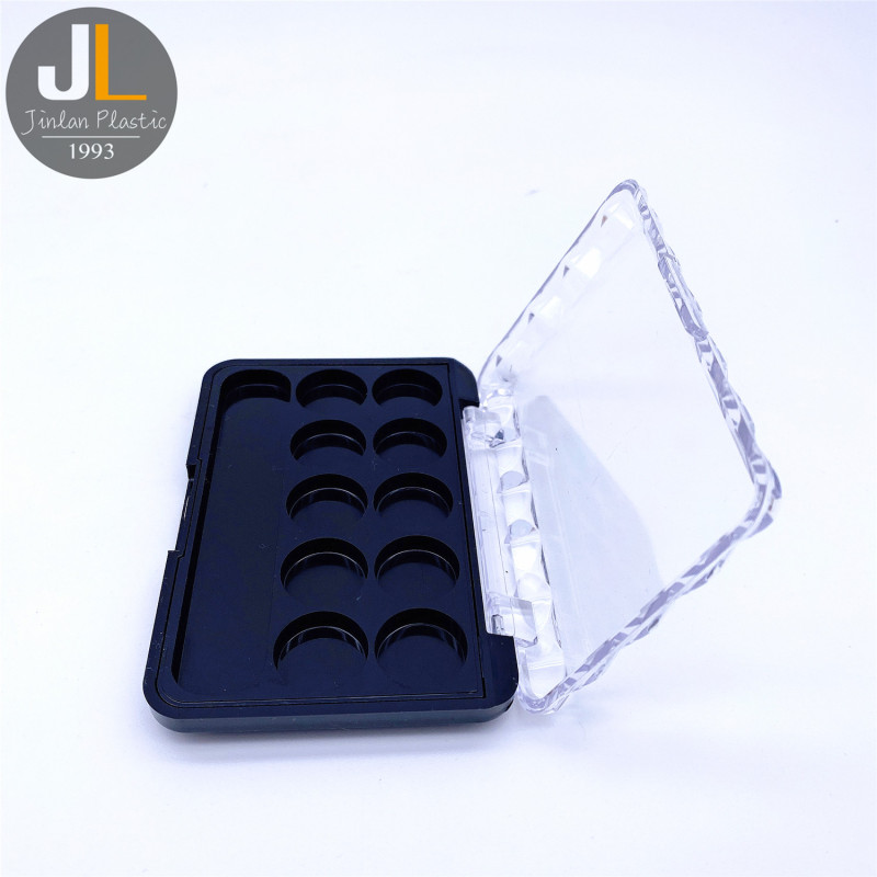 Eyeshadow Compact Case Clear Cover and Black Bottom