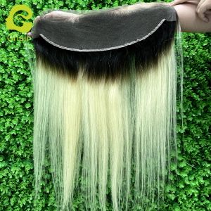 Ghair wholesale 10A+ 13x4 regular lace frontal raw virgin human hair straight wave 1B/613# 10"-20"