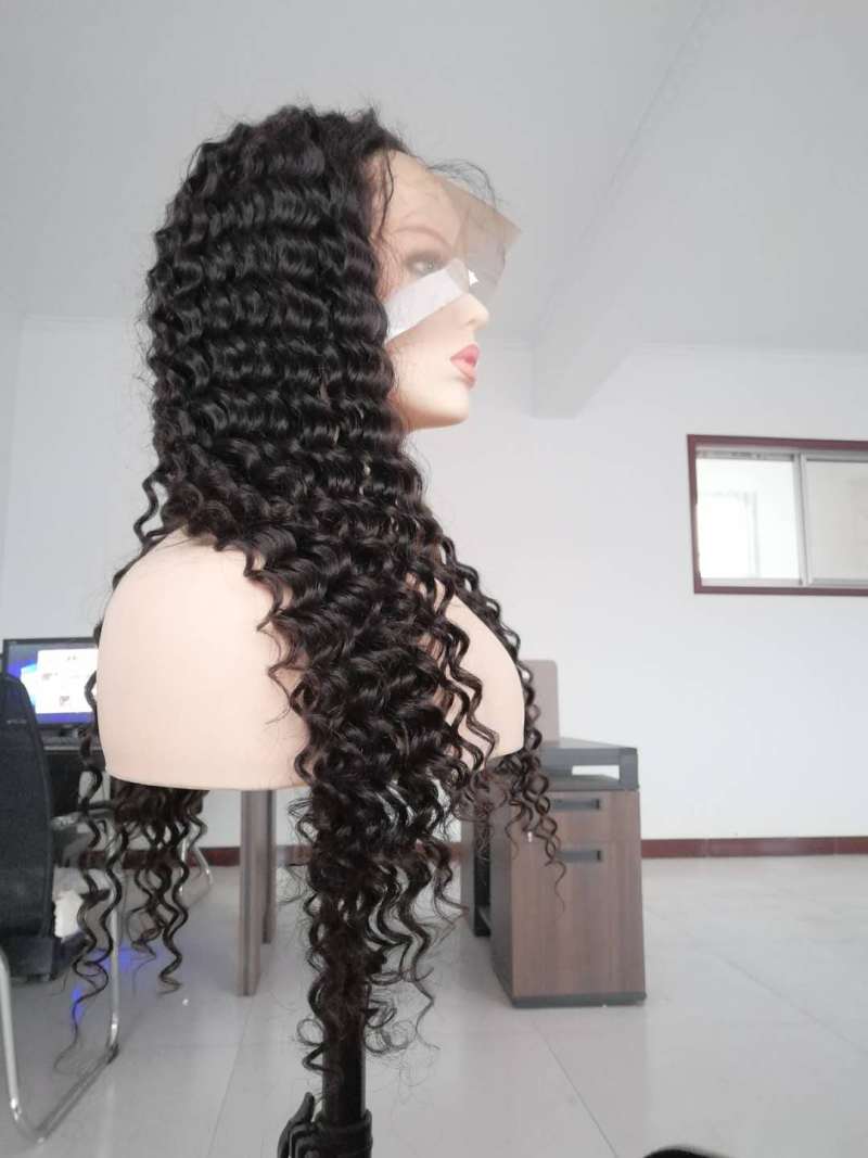 Baoli Factory virgin indian colored water wave lace front wigs,10A Glueless front lace wig human hair with baby hair