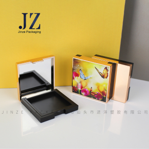 jinze custom 3D printing square empty face highlighter blusher powder compact case with mirror 