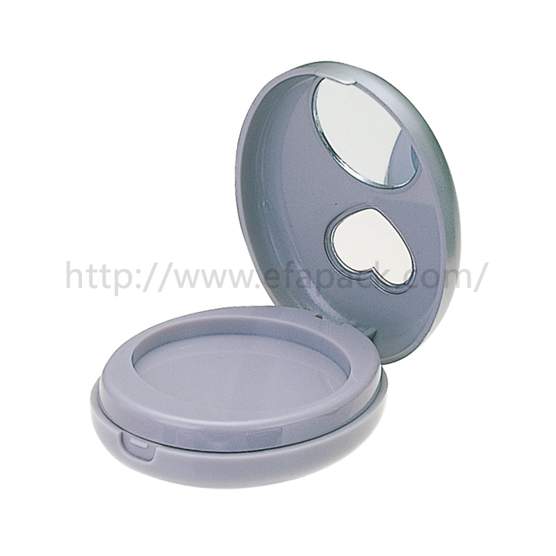 Fashion Design with Heart- Shaped Window Best Sale Empty Plastic Compact Container 