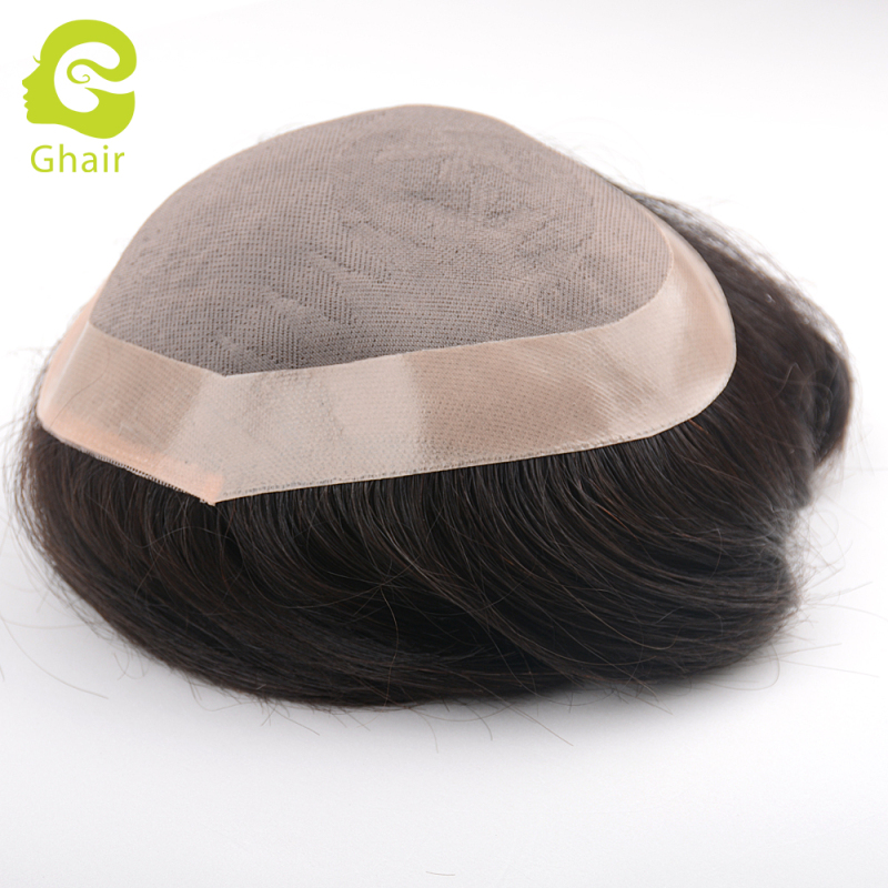 Ghair wholesale men toupee mono egg style Indian virgin human hair straight 1B# 6x8 7x9 8x10 9x11 6"-8" hair length