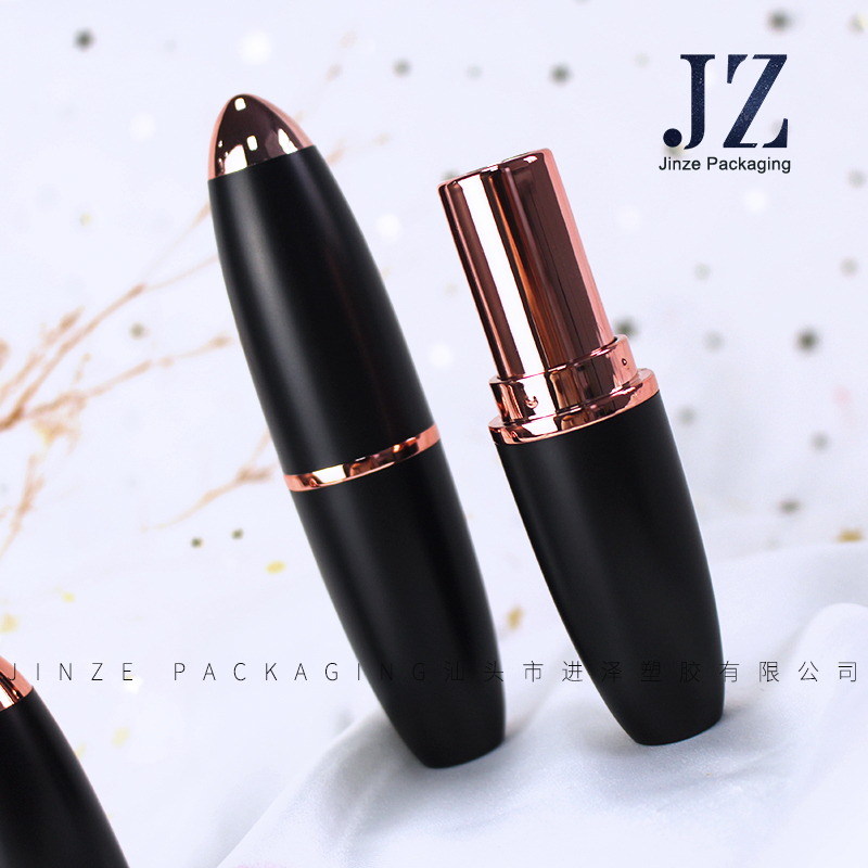 hot products plastic black pink rose top luxury fancy matte lipstick tube packaging 5g 