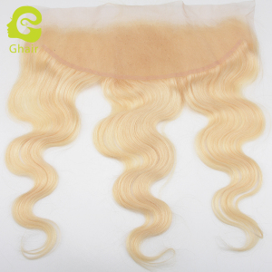Ghair wholesale 10A+ 13x4 regular lace frontal raw virgin human hair body wave 613# 10"-20"