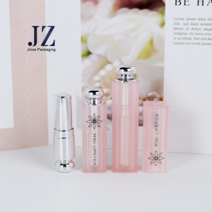 jinze pink lid with silver inner tube mini cute lipstick container lip balm tube 