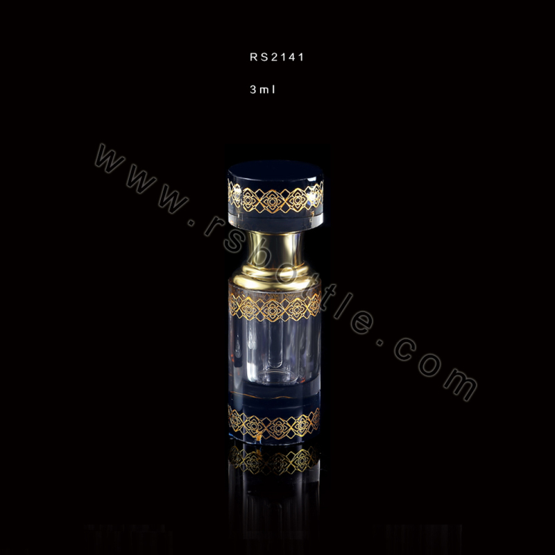 square perfume glass bottle with crystal crimped cap in stock 