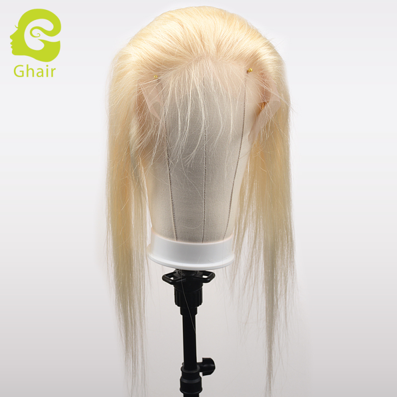 Ghair wholesale 10A+ 13x4 regular lace frontal raw virgin human hair straight wave 613# 10"-20"